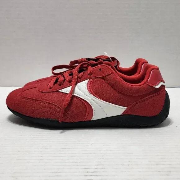 New Avia Lifestyle Sneakers - Red with White - Size 8 - faux suede - Picture 4 of 7